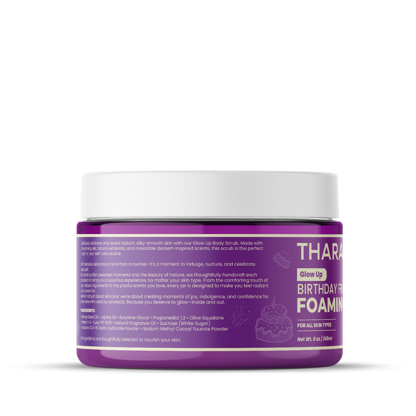 Tharadel Foaming Scrub – Birthday Frosting Scent