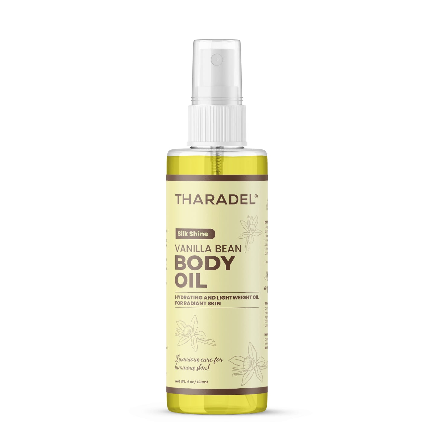 Tharadel SilkShine Body Oil – Vanilla Bean Scent